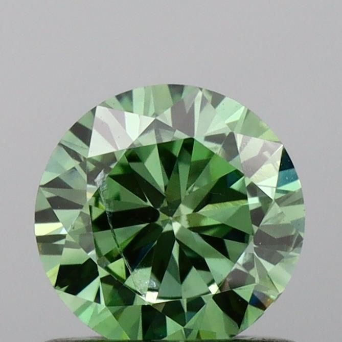 0.69 CT Fancy Vivid Green ROUND