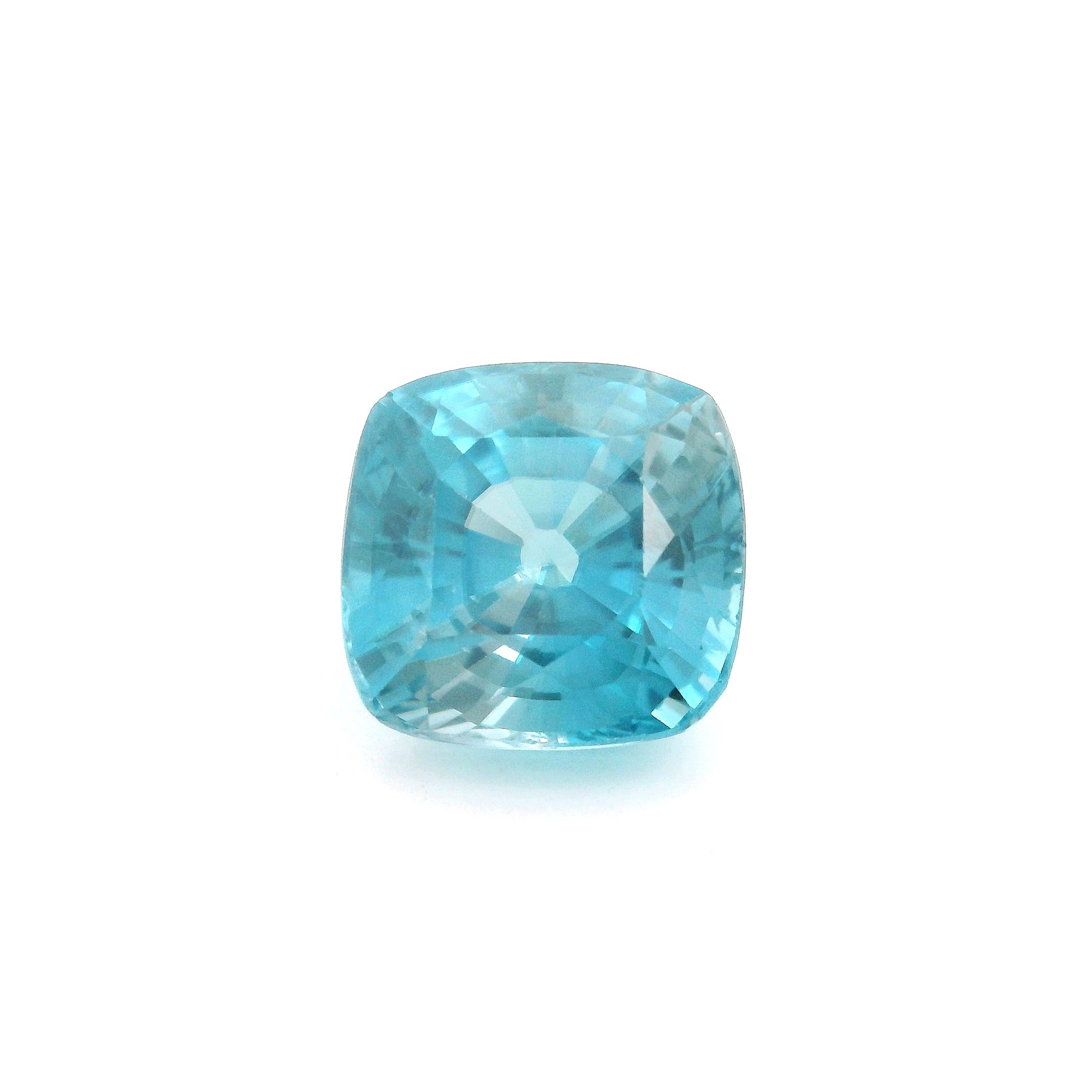 Cyrkon 6,07 ct, niebieski, szlif cushion