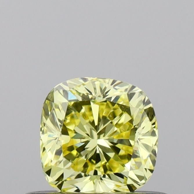 0.47 CT Fancy Intense Yellow CUSHION BRILLIANT