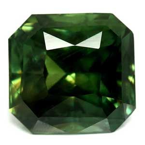 Szafir 1,53 ct, zielony, szlif szmaragdowy
