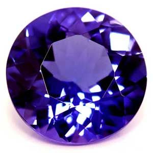 Tanzanit 1,23 ct, niebieski, szlif okrągły