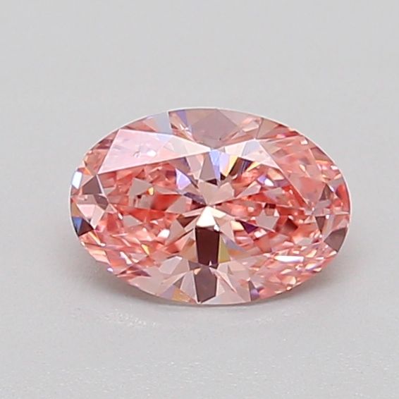 0.54 CT Fancy Intense Orangey Pink OVAL