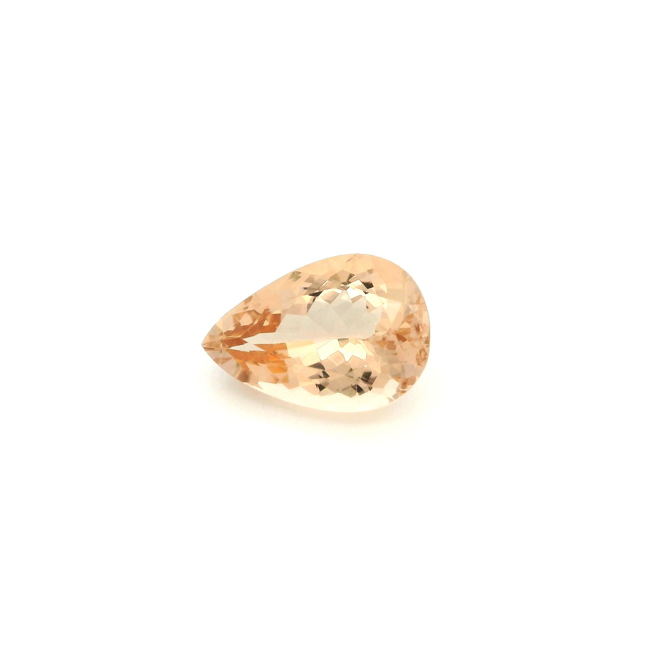 Morganit 2,88 ct, różowy, szlif gruszka
