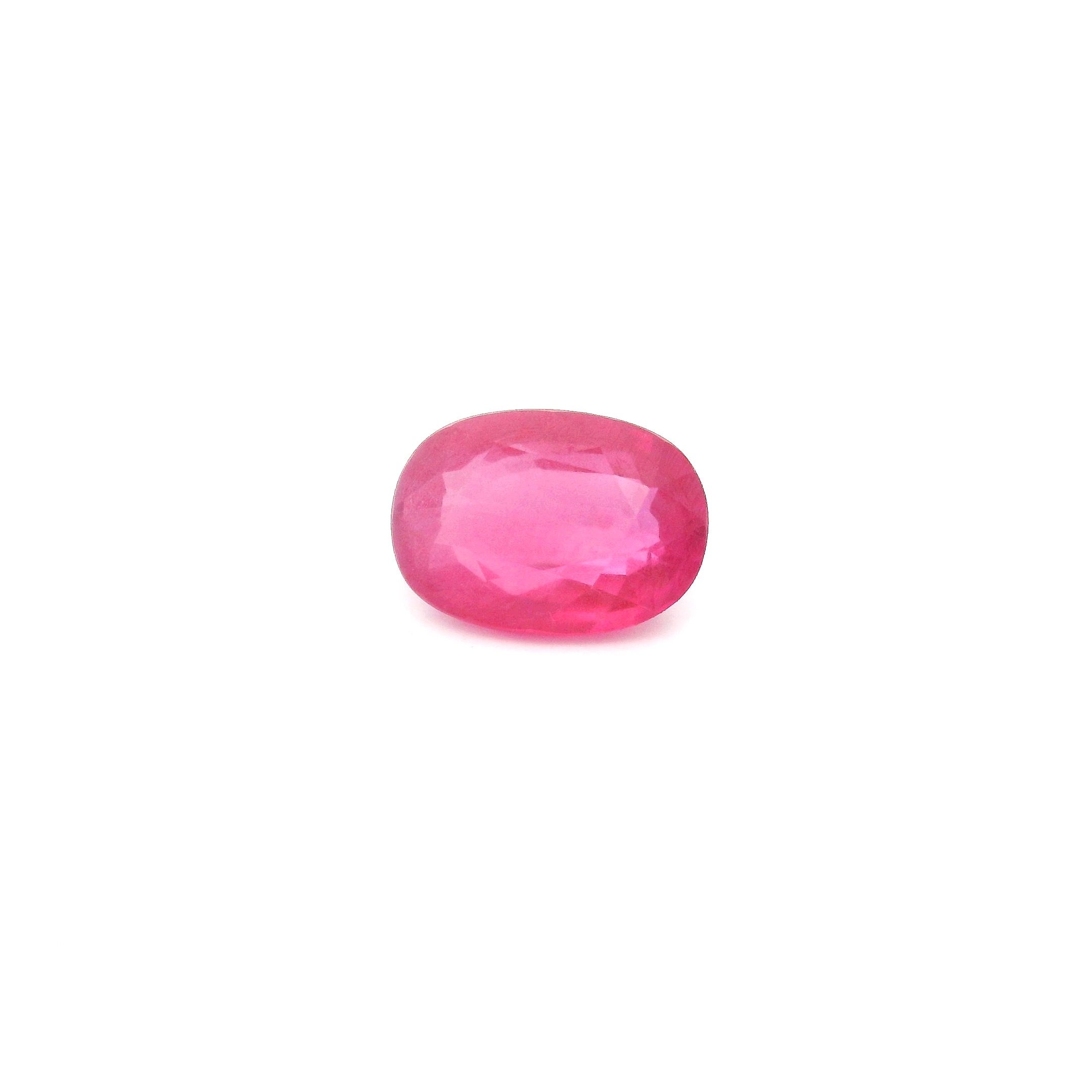 Rubin 1,16 ct, czerwony, szlif owalny