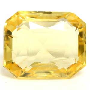 Szafir 2,40 ct, żółty, szlif szmaragdowy
