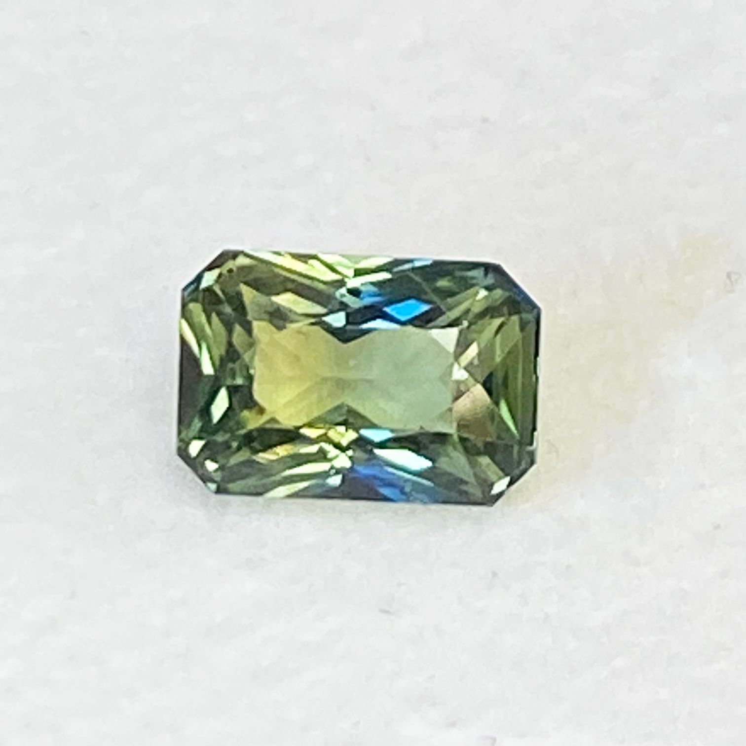 SAPPHIRE FACETED 1.58ct GREEN Blue Green EC MADAGASCAR HEATED