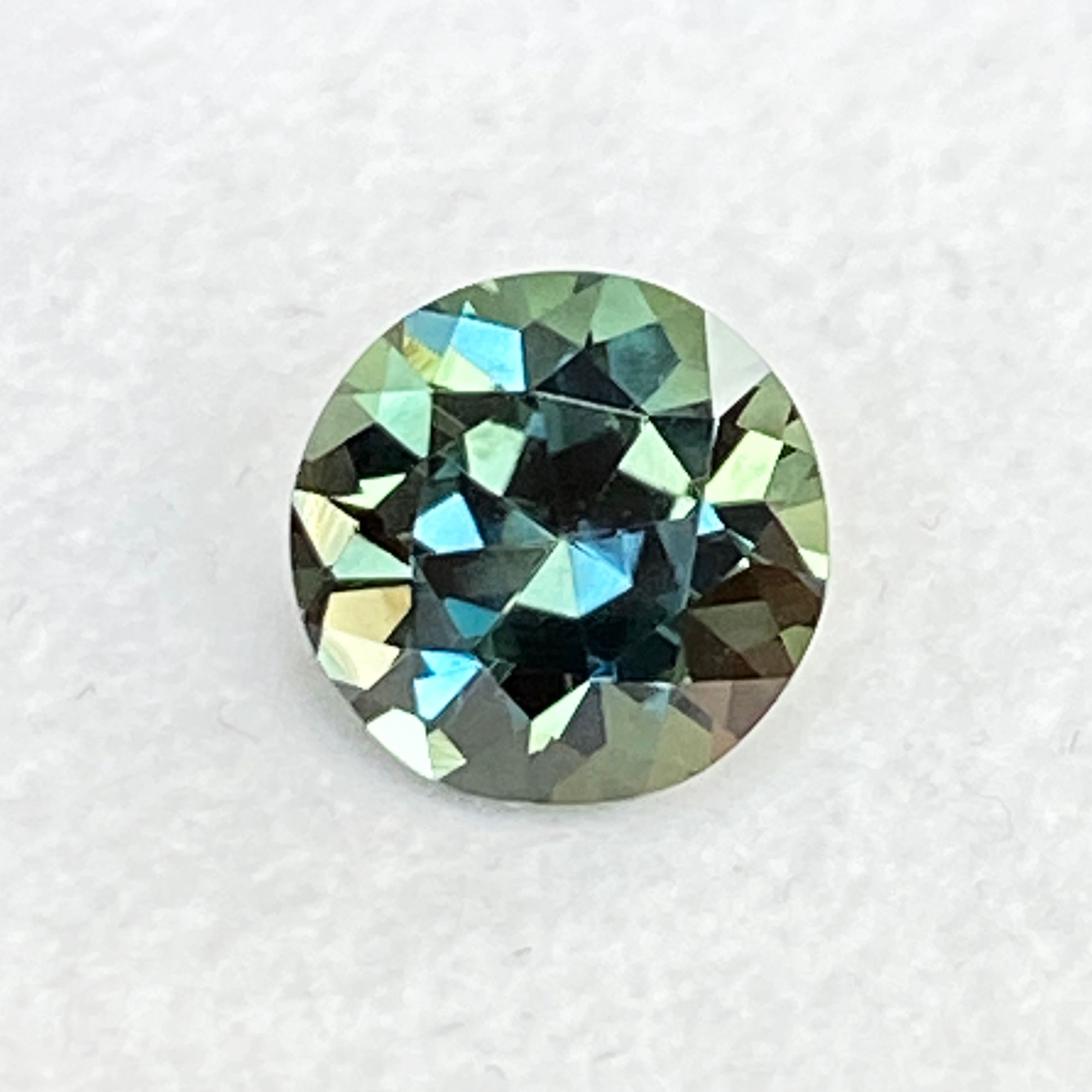 SAPPHIRE FACETED 2.42ct GREEN Blue Green EC UNITEDSTATES HEATED