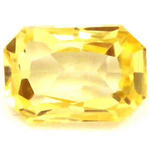 Szafir 1,05 ct, żółty, szlif szmaragdowy