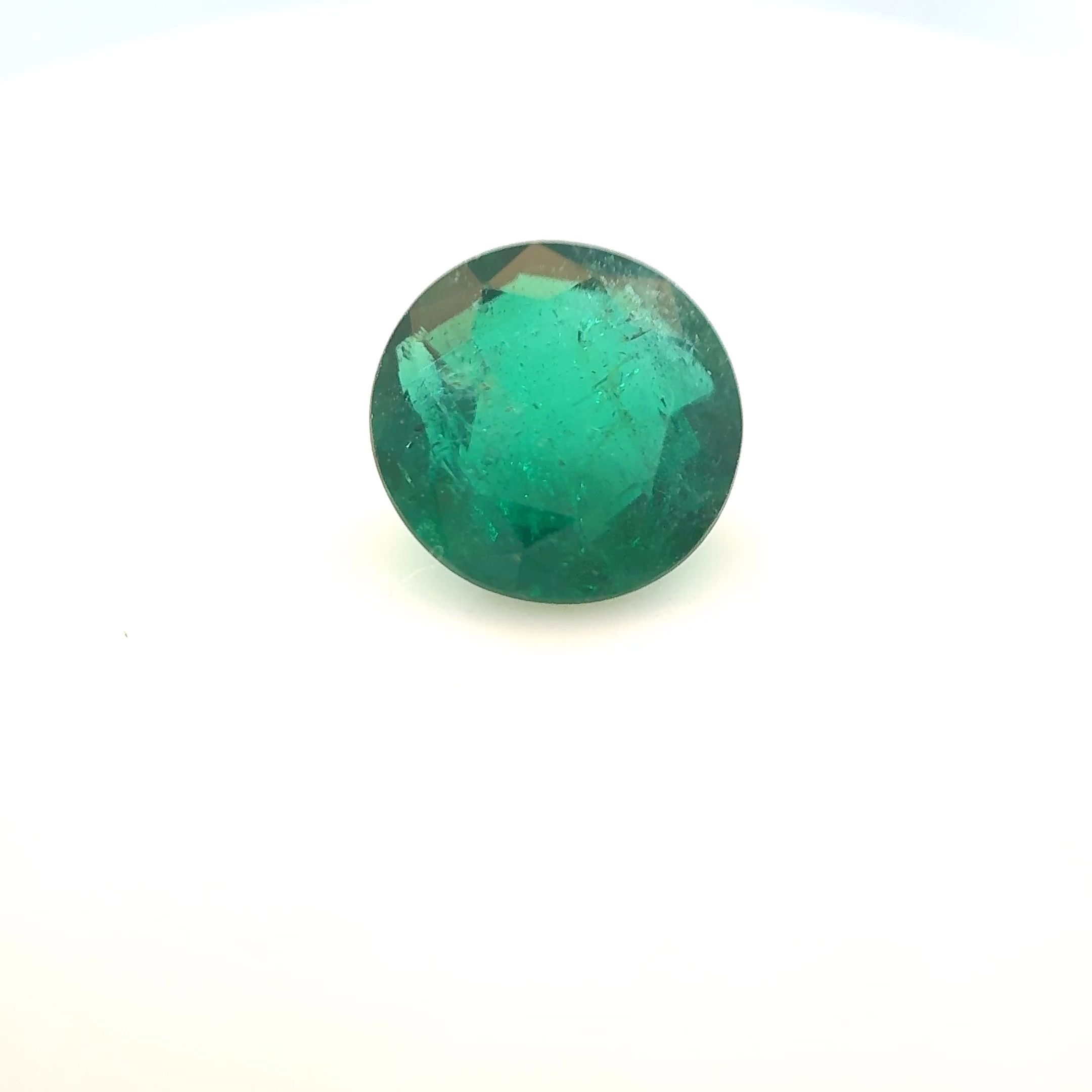 Szmaragd 1,27 ct, zielony, szlif okrągły