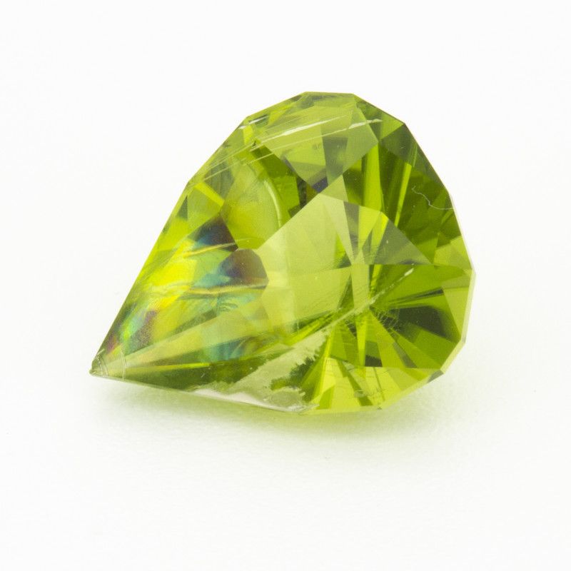 Perydot 5,86 ct, zielony, szlif gruszka