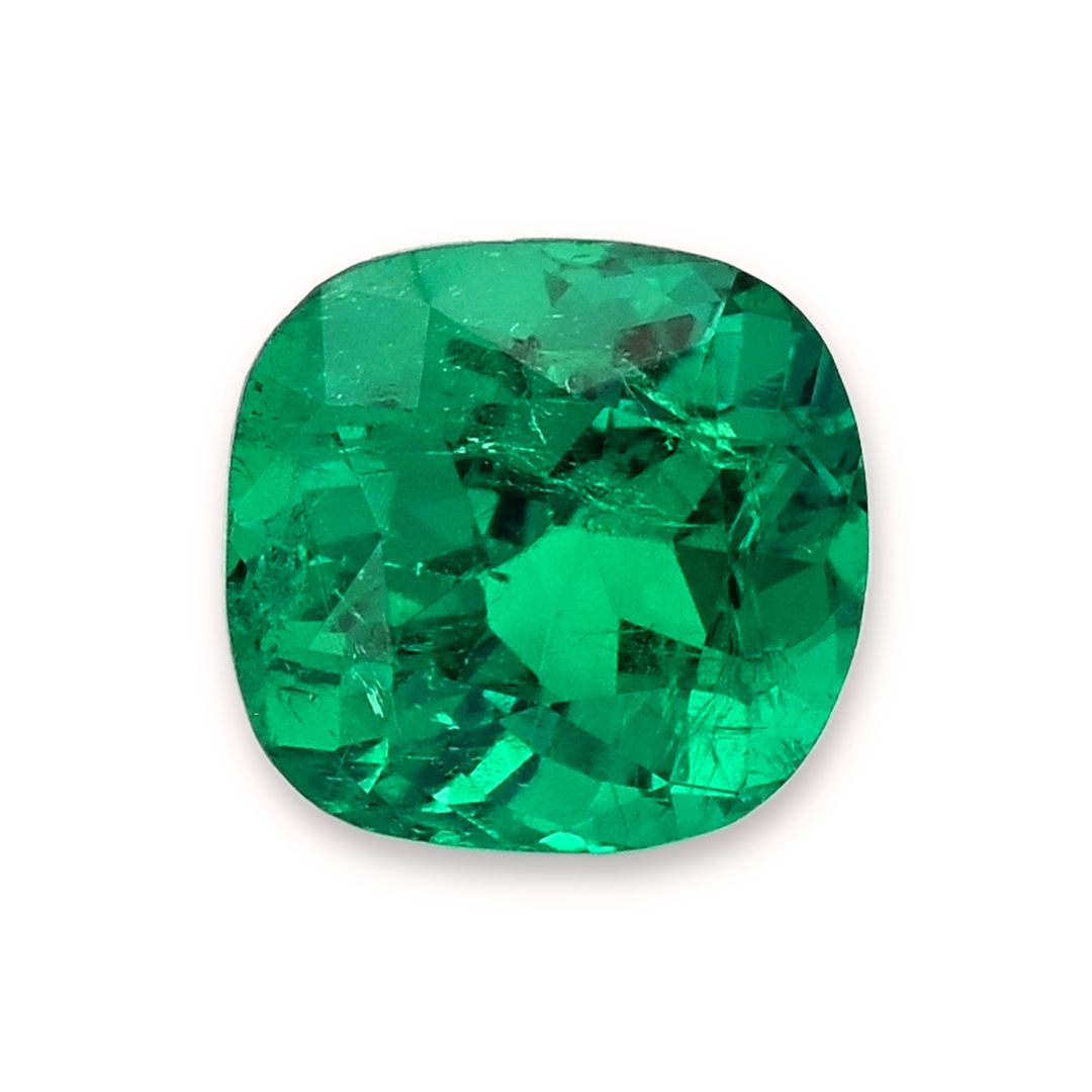 Szmaragd 1,44 ct, zielony, szlif cushion