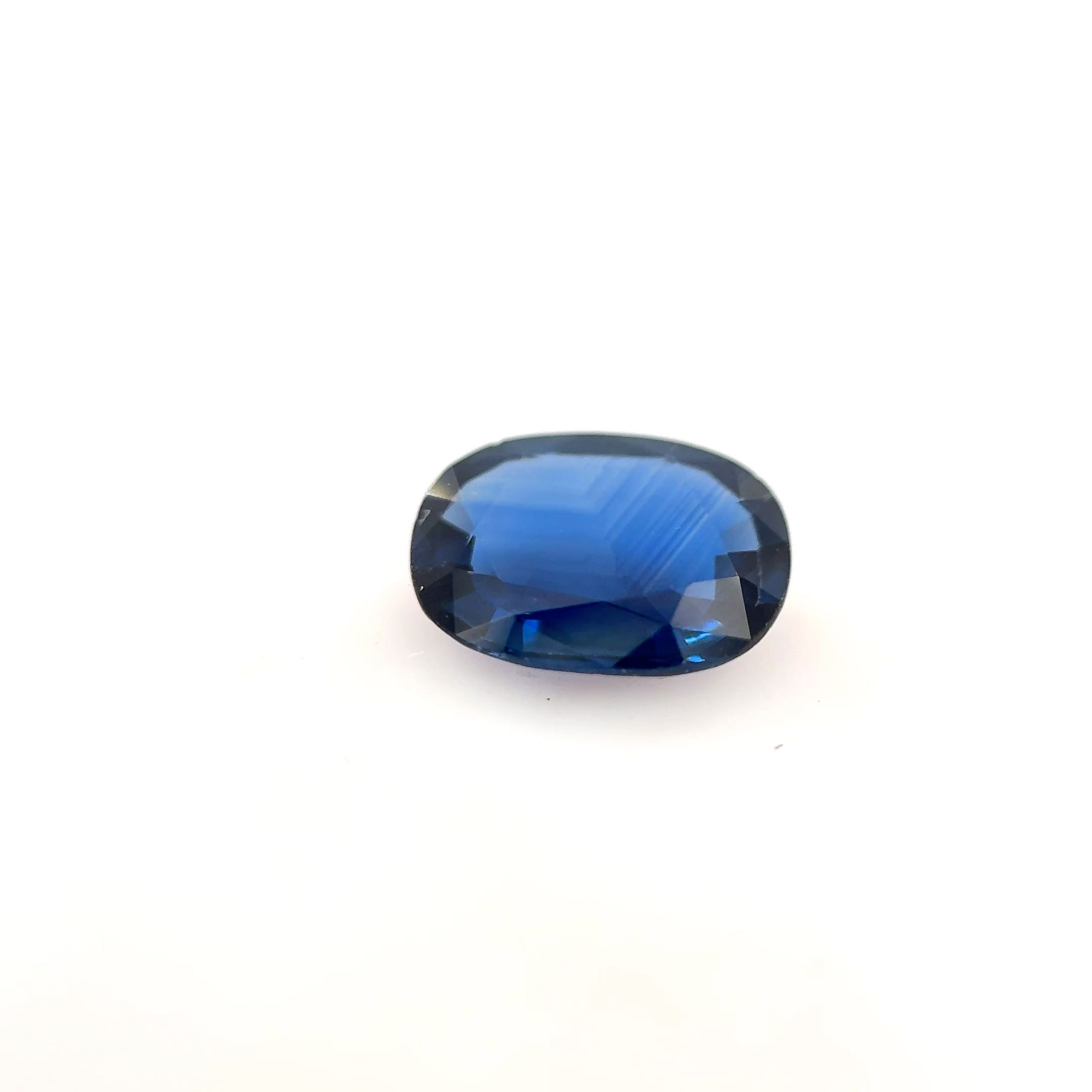 Szafir 1,04 ct, niebieski, szlif owalny