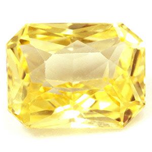 Szafir 1,07 ct, żółty, szlif szmaragdowy