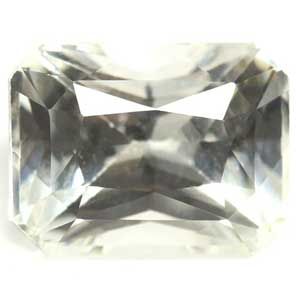 Szafir 1,31 ct, biały, szlif szmaragdowy