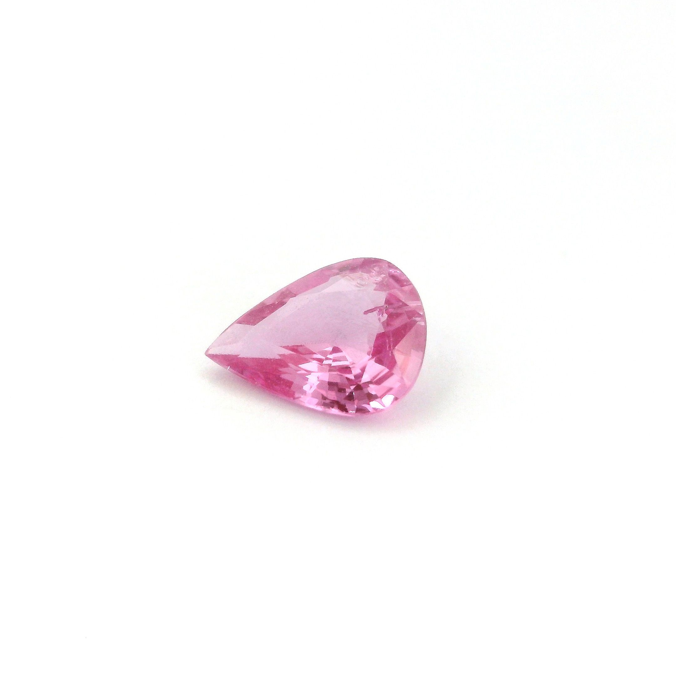 Szafir 1,26 ct, różowy, szlif gruszka