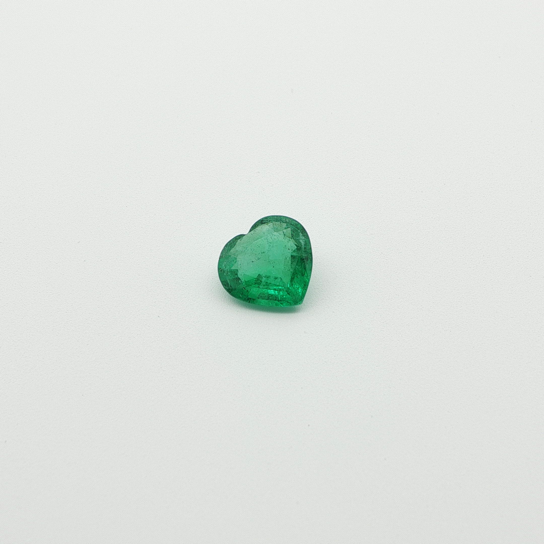 Szmaragd 1,03 ct, zielony, szlif serce