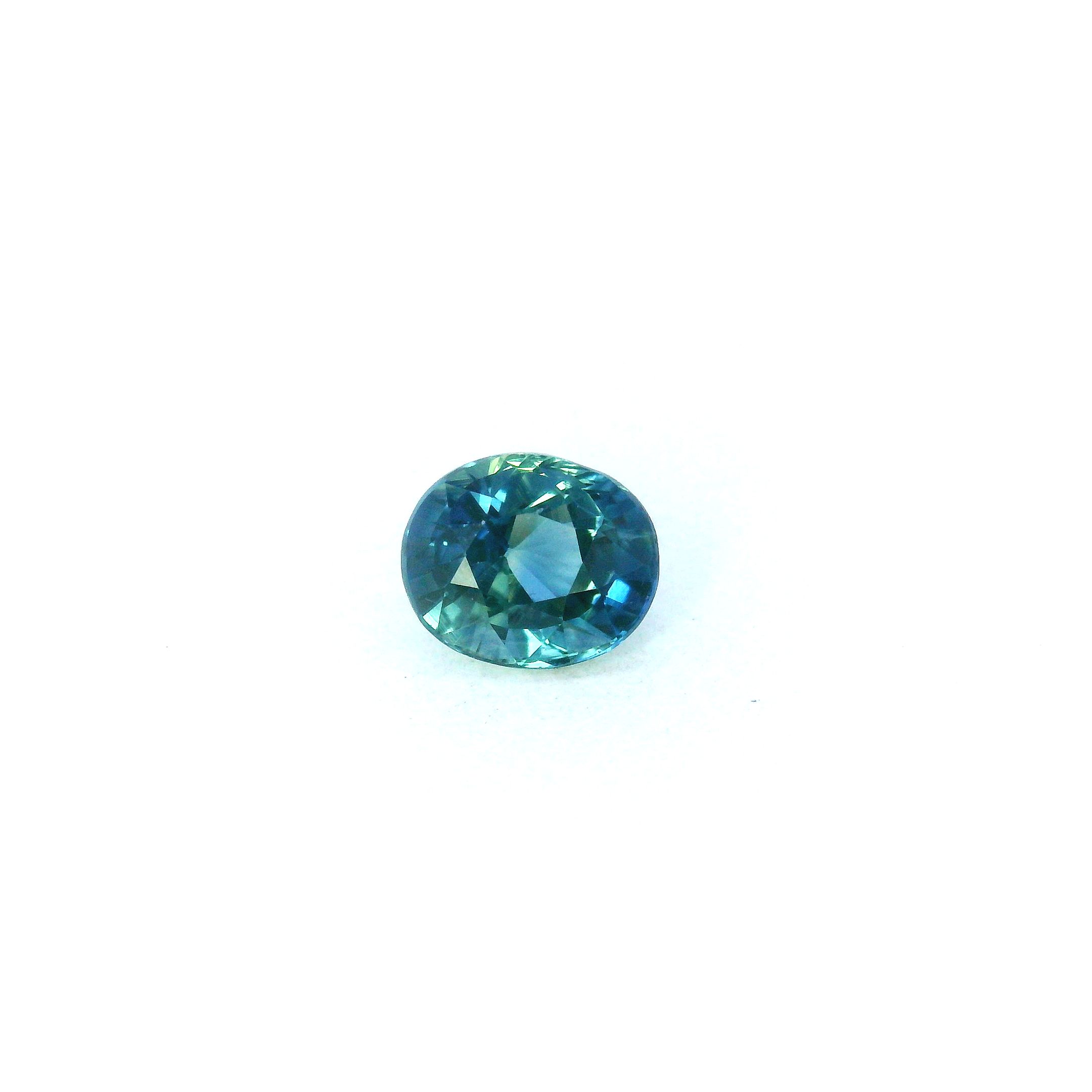 Szafir 1,03 ct, zielony, szlif owalny