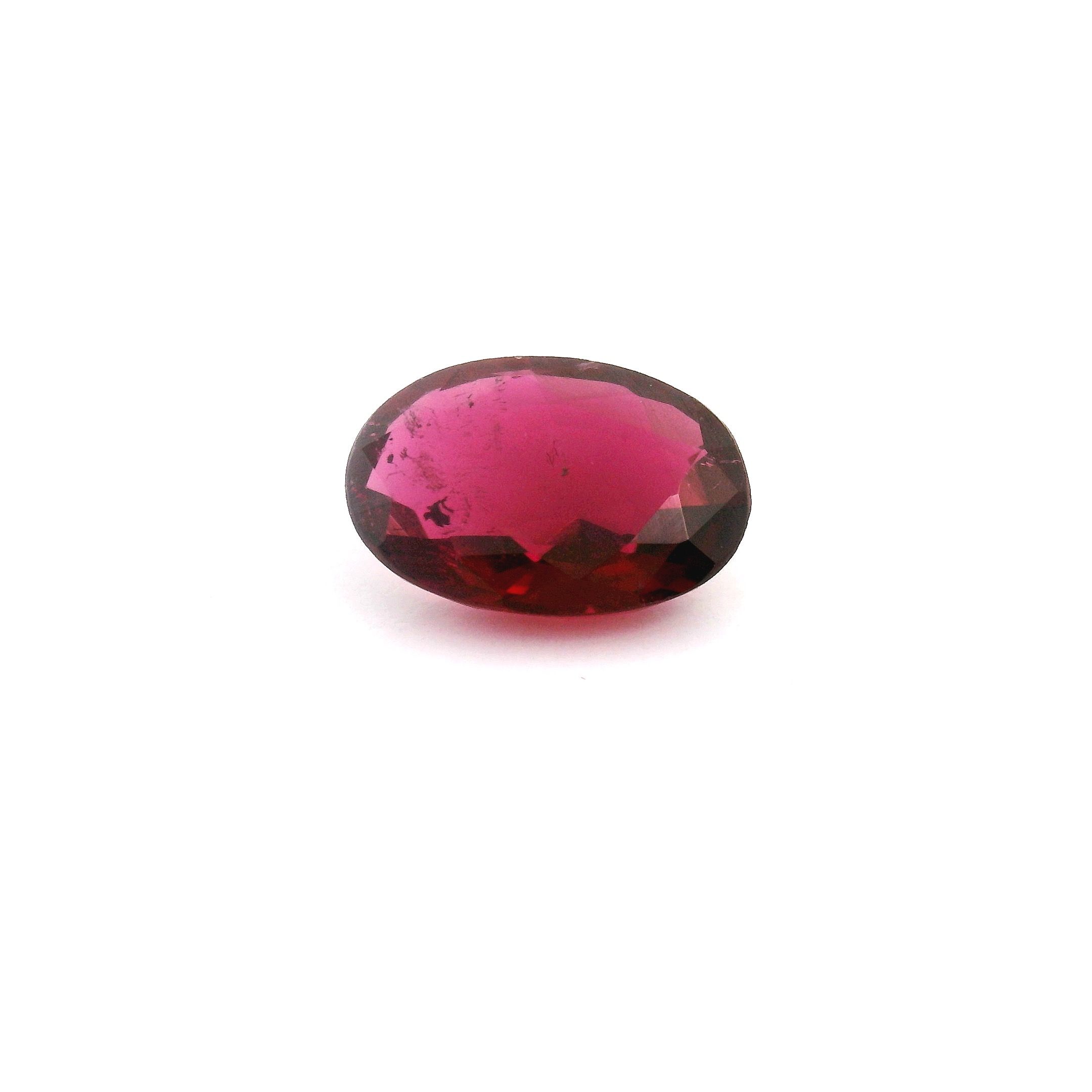 Turmalin 1,31 ct, czerwony, szlif owalny