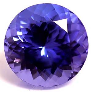 Tanzanit 1,19 ct, niebieski, szlif okrągły