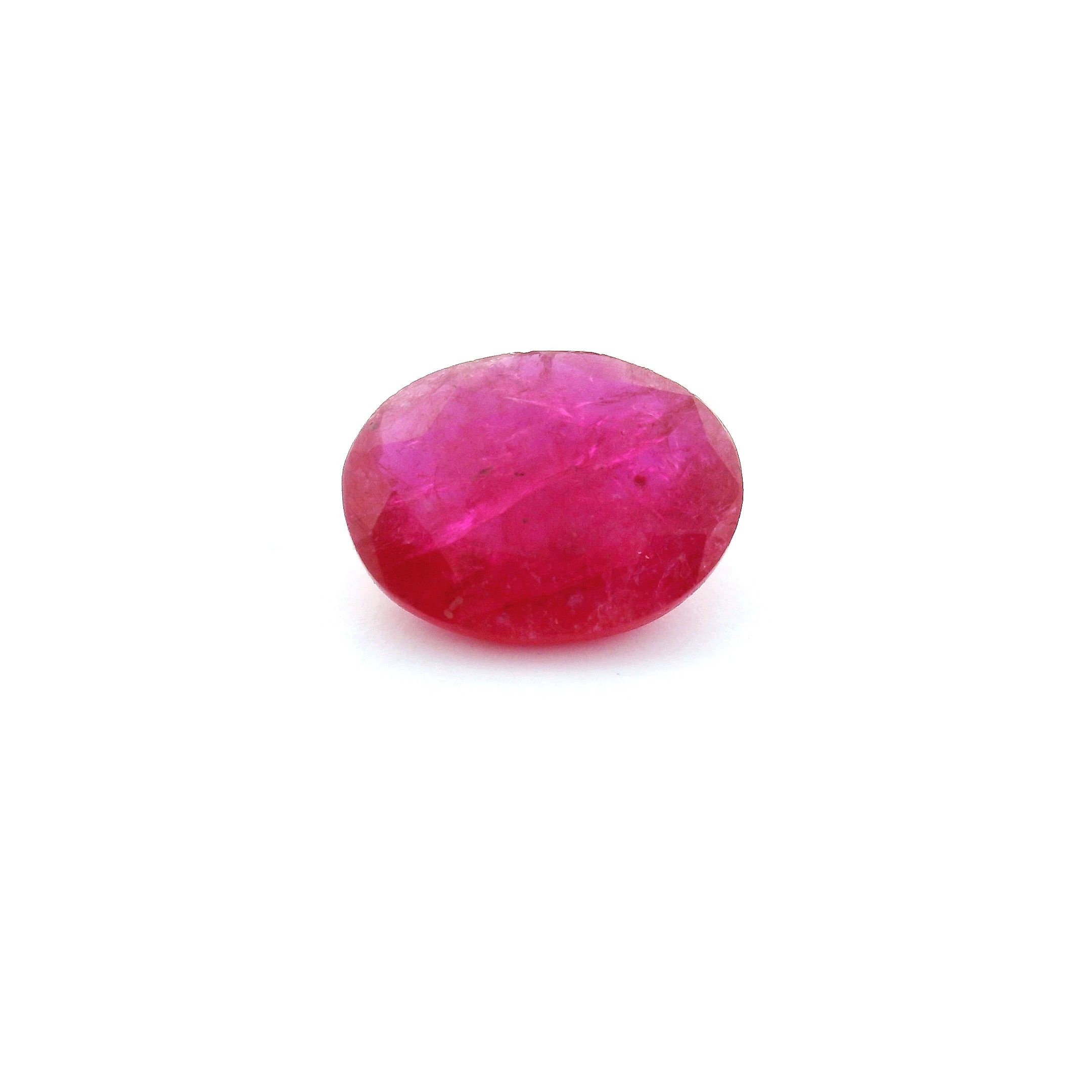 Rubin 2,00 ct, czerwony, szlif owalny