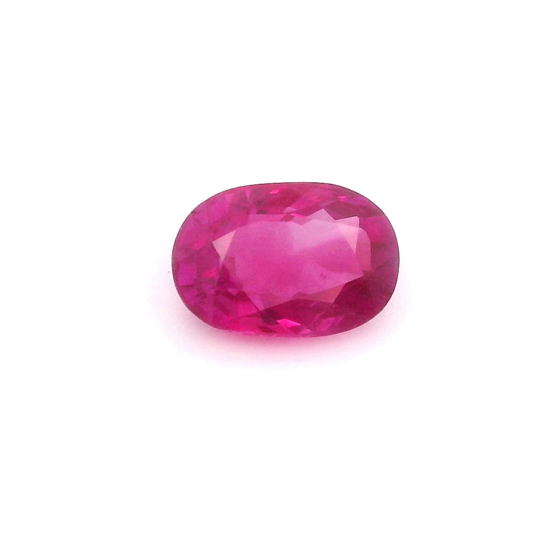 Rubin 1,03 ct, różowy, szlif owalny