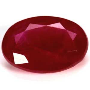 Rubin 1,36 ct, czerwony, szlif owalny
