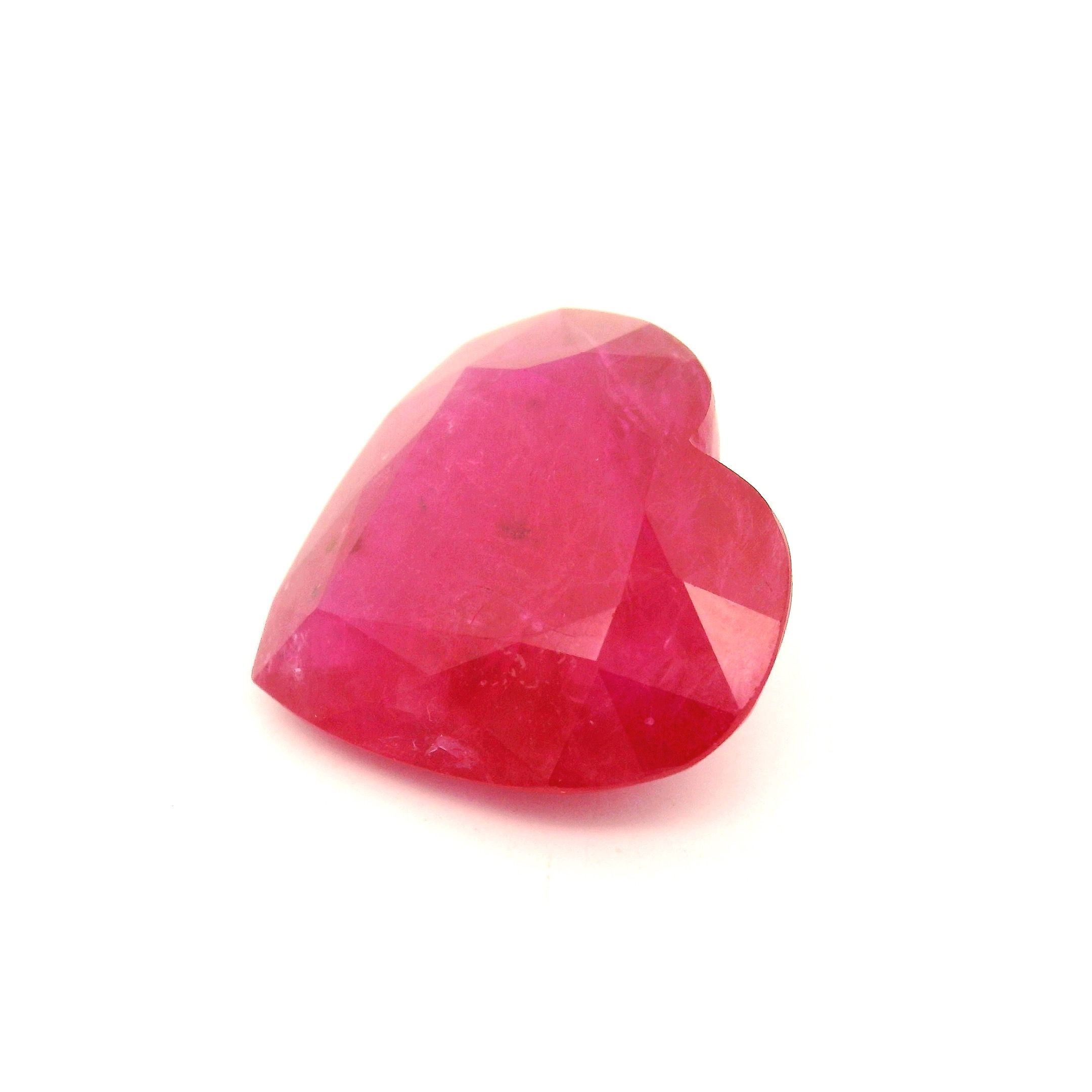 Rubin 7,65 ct, czerwony, szlif serce