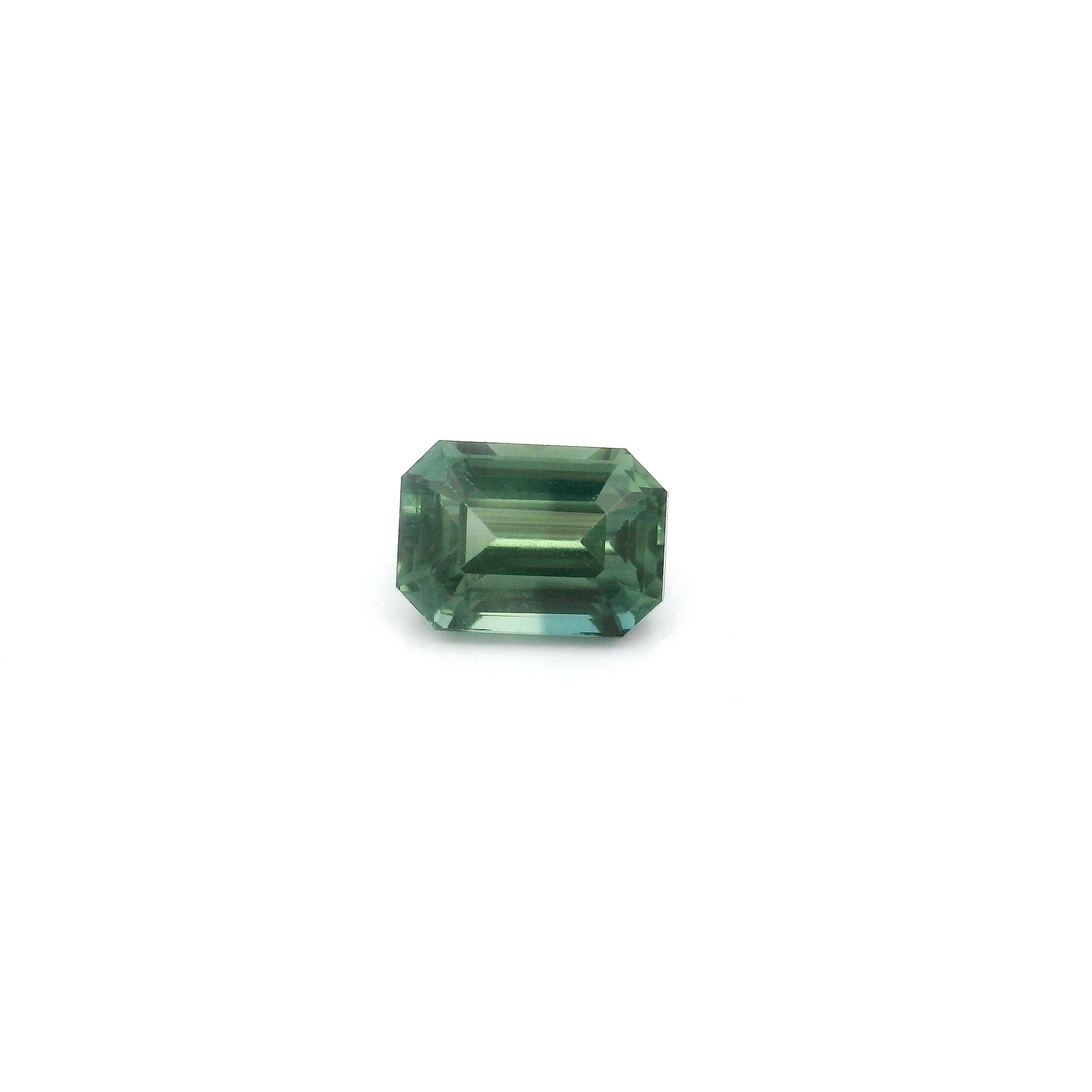 Szafir 1,01 ct, zielony, szlif ośmiokątny