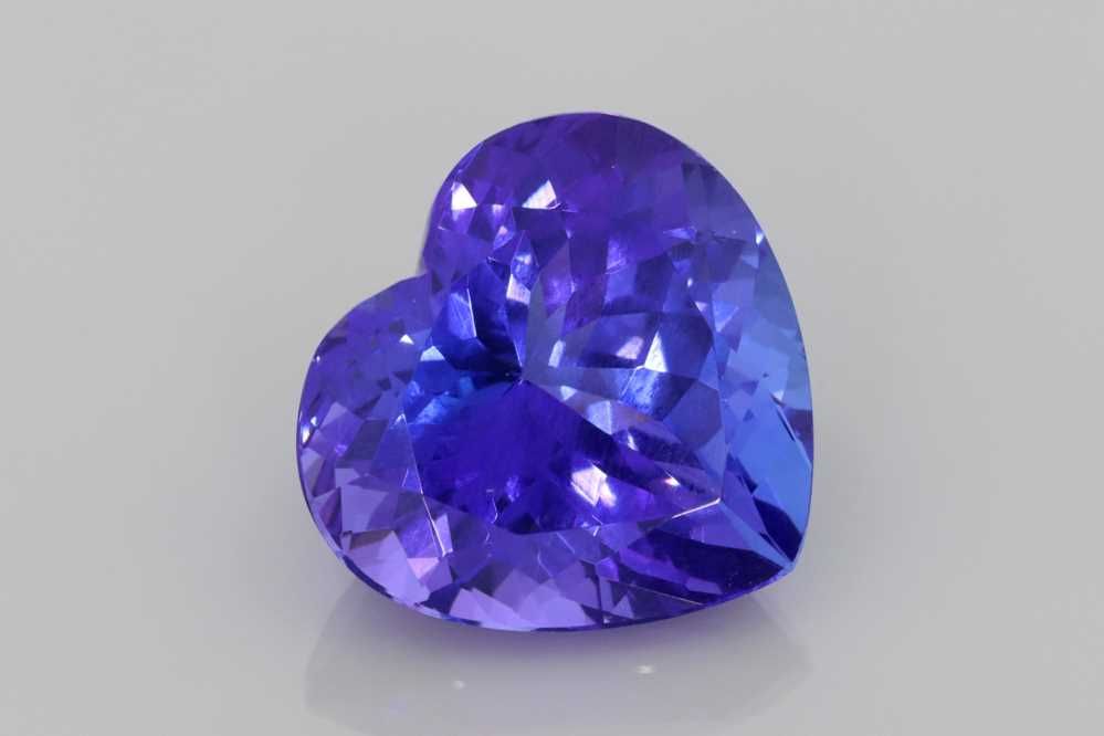 Tanzanit 5,92 ct, niebieski, szlif serce