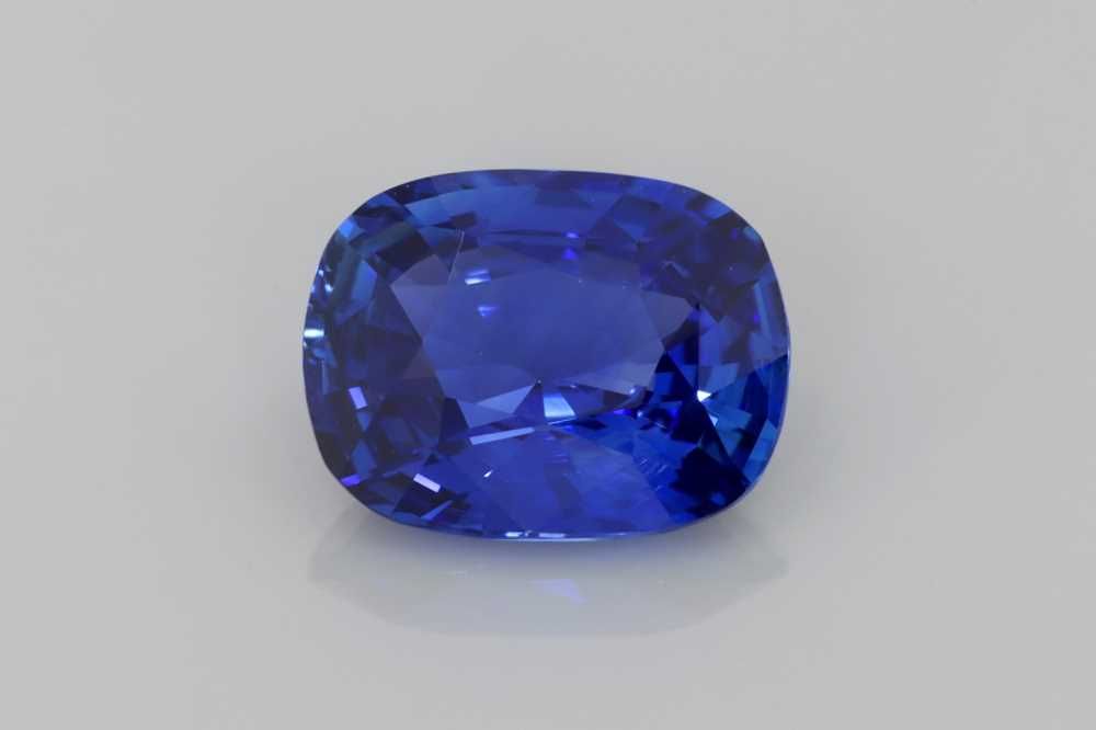 3.03 Carat Vivid Blue Cushion Sapphire