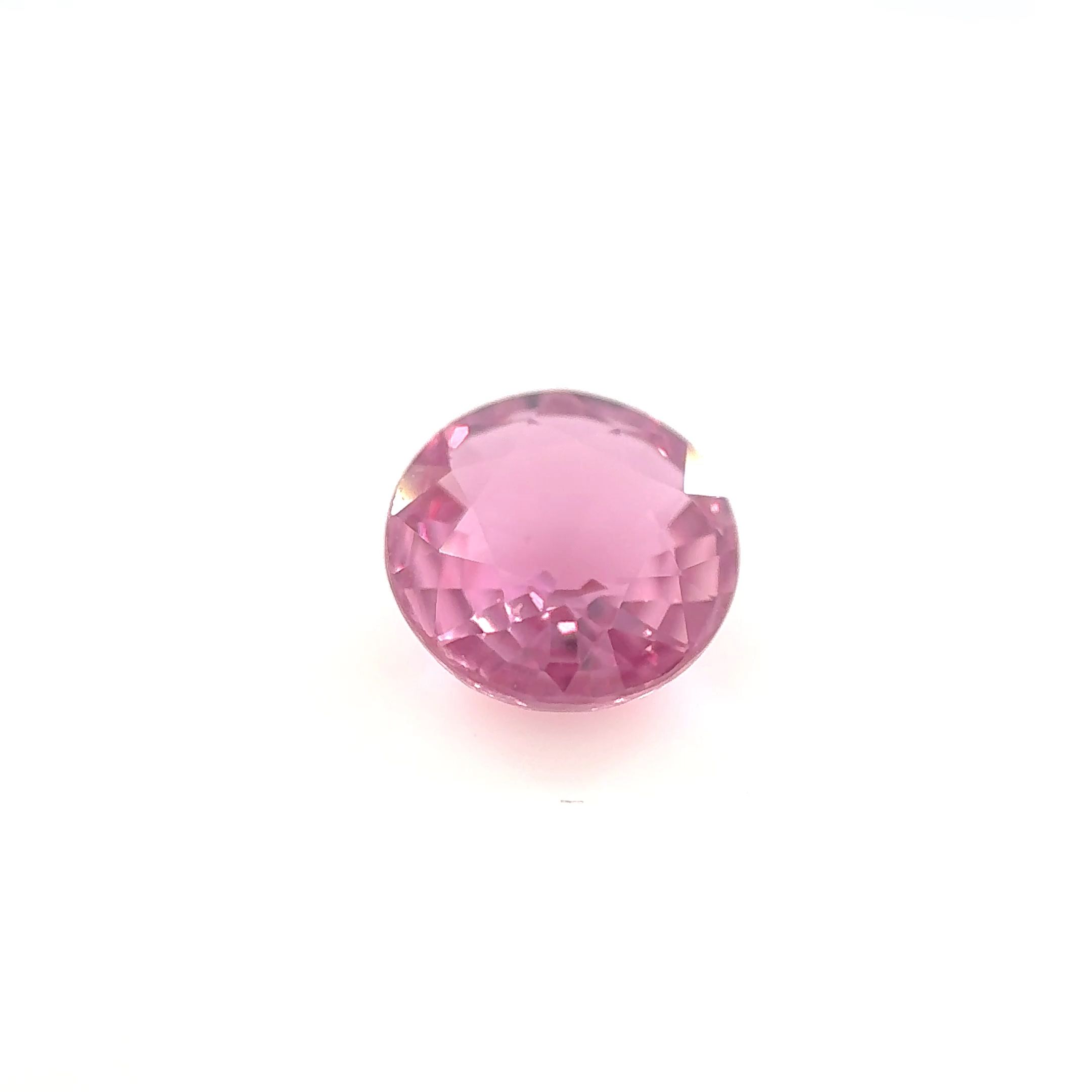 Szafir 1,84 ct, różowy, szlif okrągły