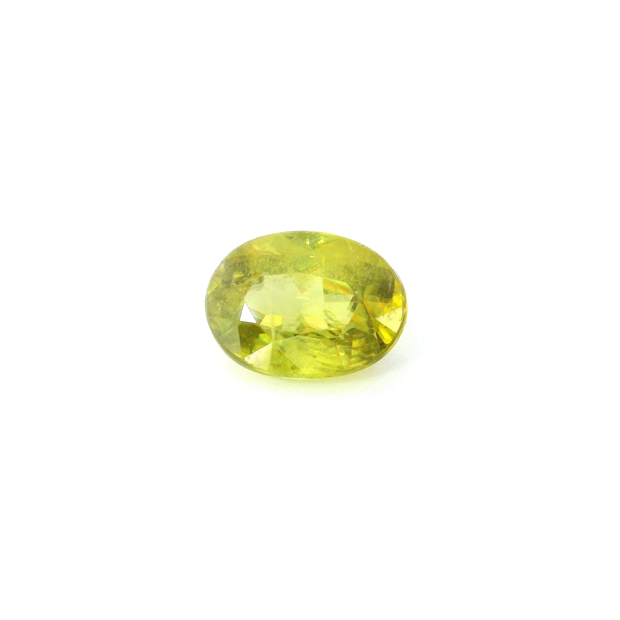 Sfen 1,54 ct, żółty, szlif owalny