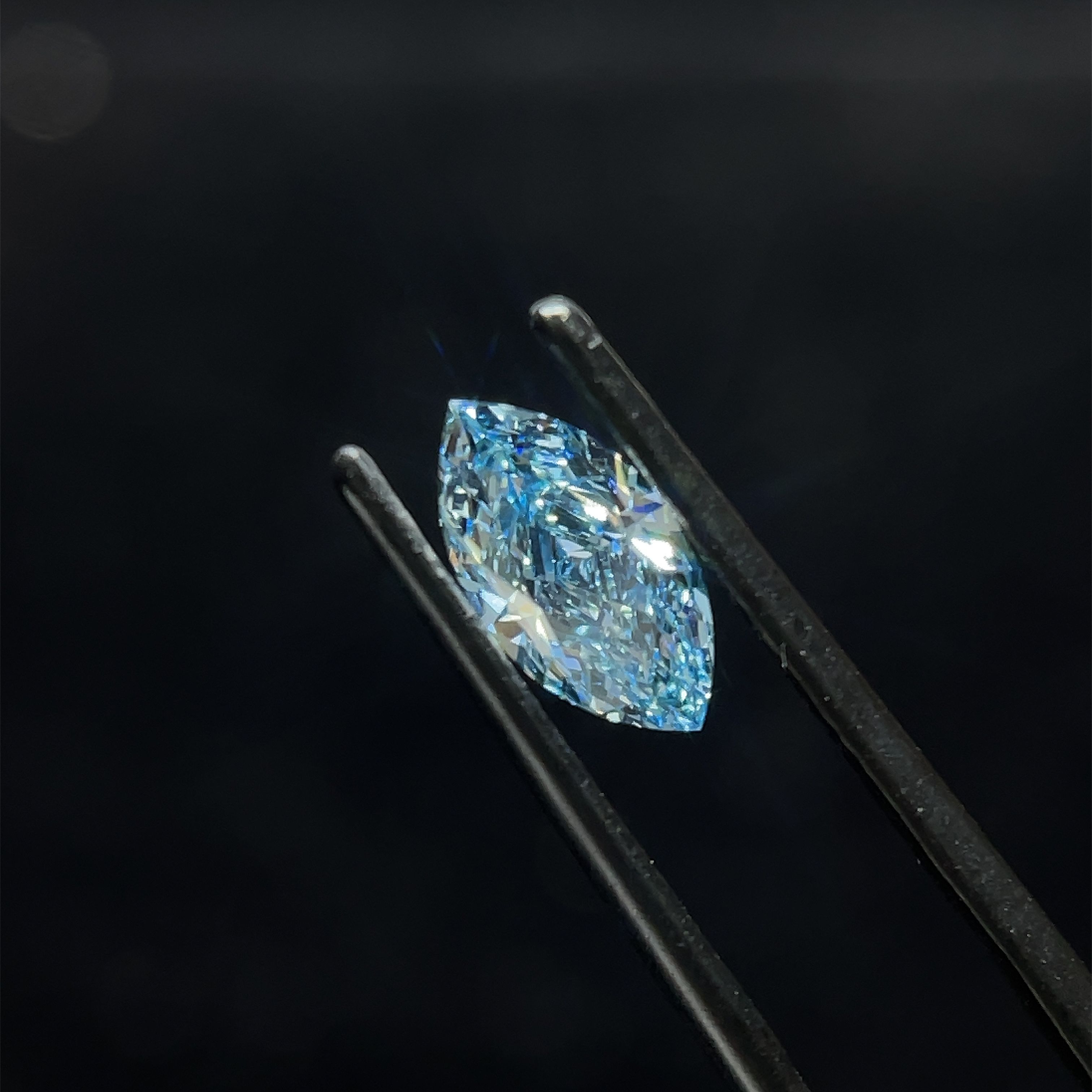 1.02 CT Fancy Vivid Blue MARQUISE