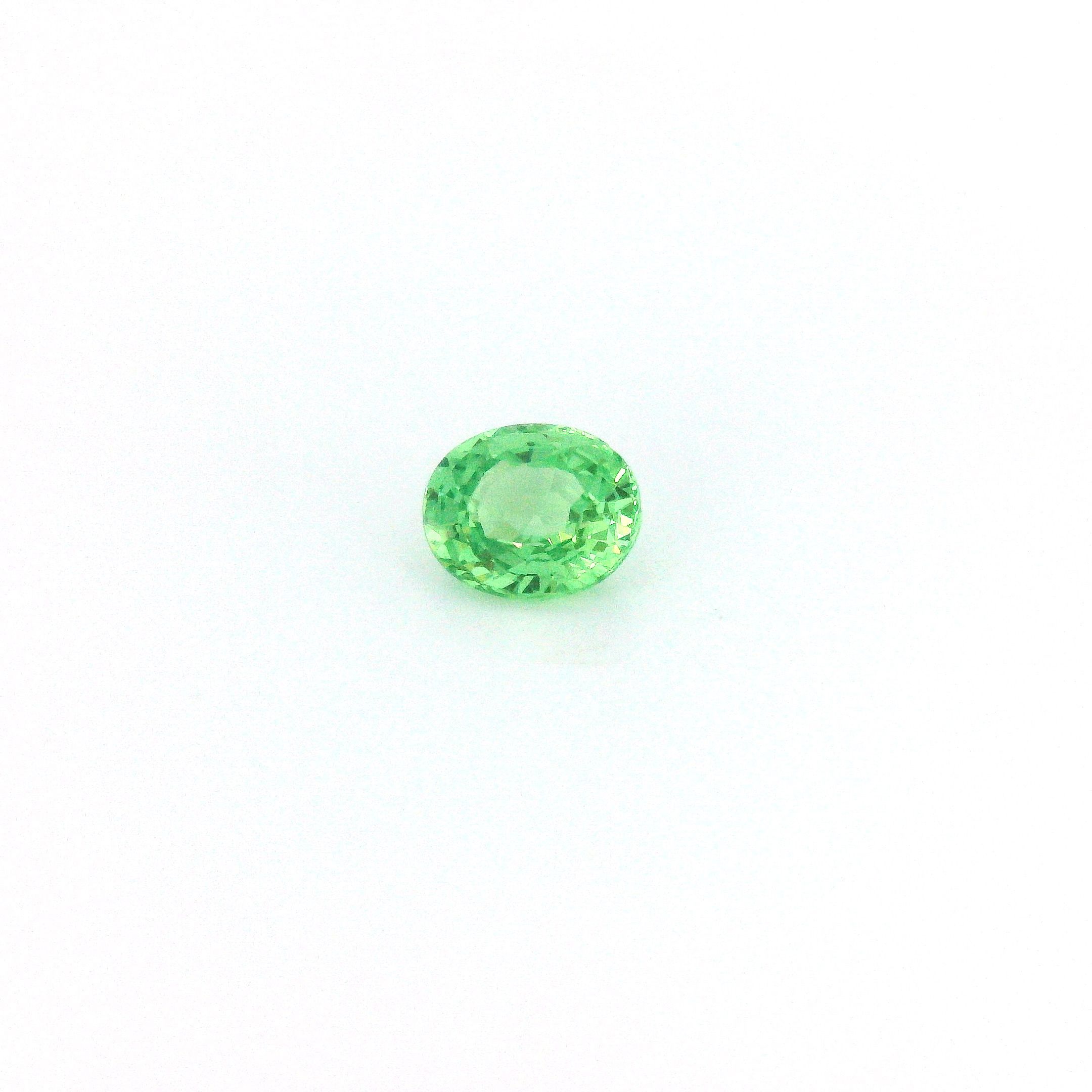GARNET FACETED 0.42ct GREEN Medium intense SI KENYA HEATED