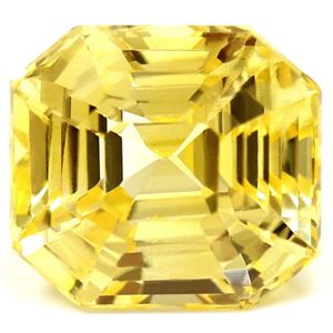 Szafir 5,04 ct, żółty, szlif szmaragdowy