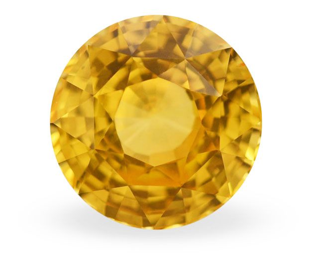 Szafir 3,53 ct, żółty, szlif okrągły