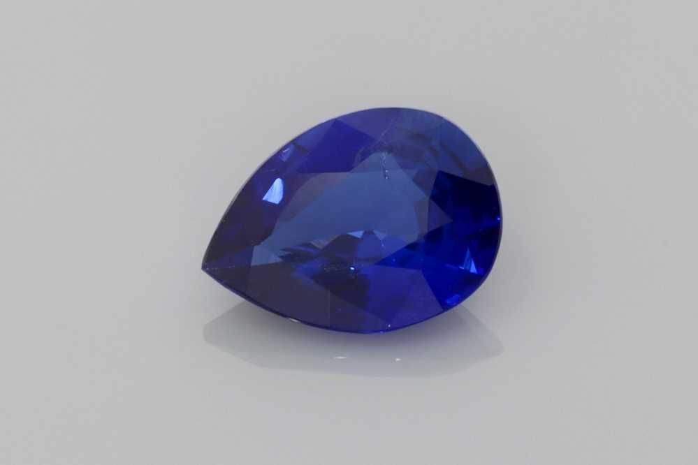 Szafir 1,11 ct, niebieski, szlif gruszka