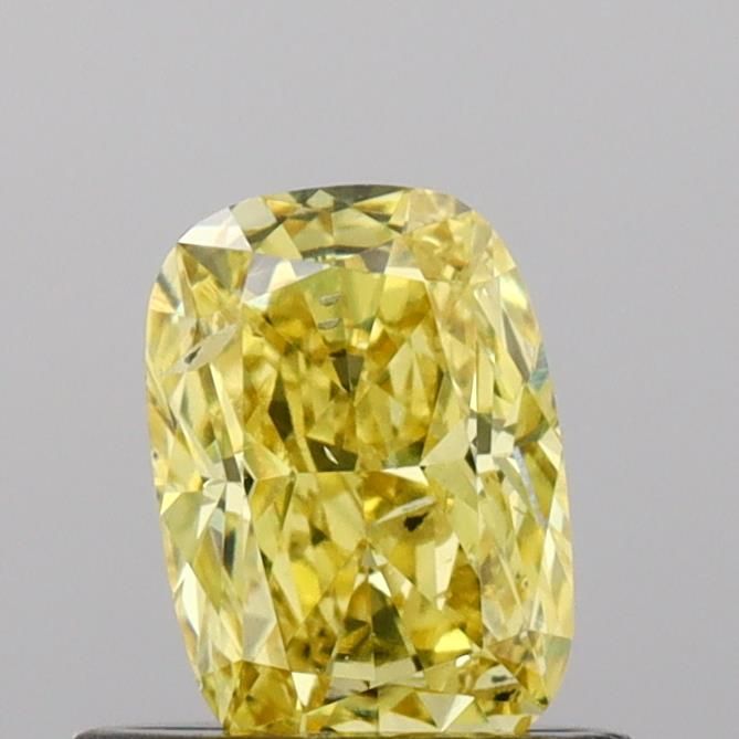 0.53 CT Fancy Vivid Yellow CUSHION BRILLIANT