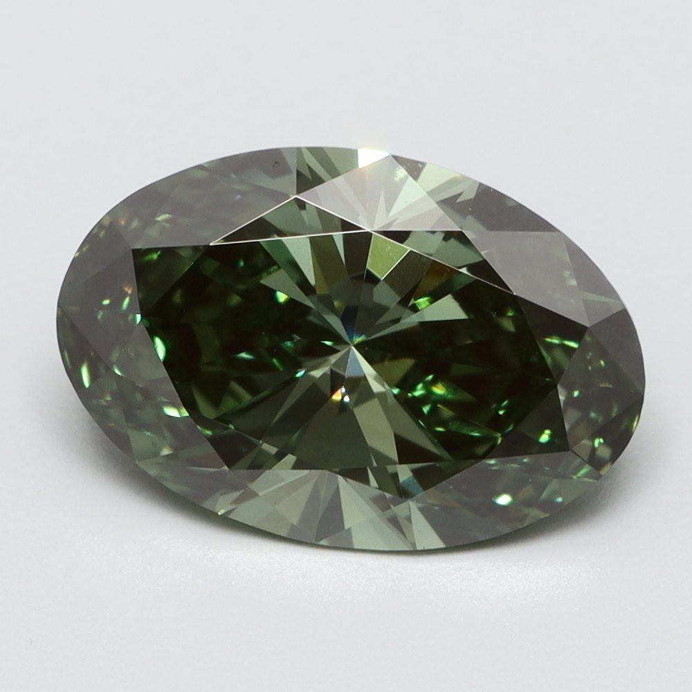 1.09 CT Fancy Vivid Green OVAL