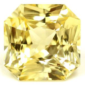 Szafir 1,30 ct, żółty, szlif szmaragdowy