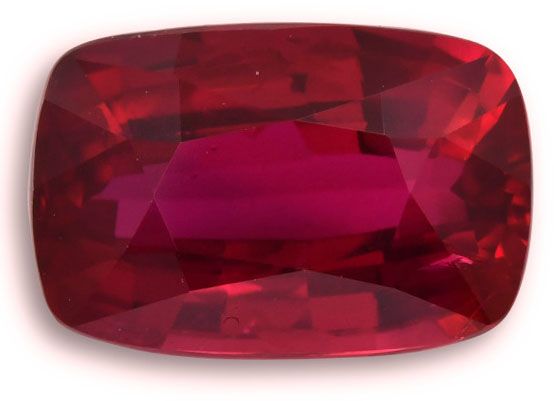 Rubin 4,63 ct, czerwony, szlif cushion