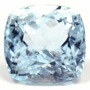 Akwamaryn 6,11 ct, niebieski, szlif cushion