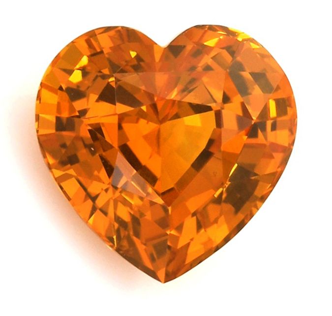 Szafir 5,03 ct, pomarańczowy, szlif serce