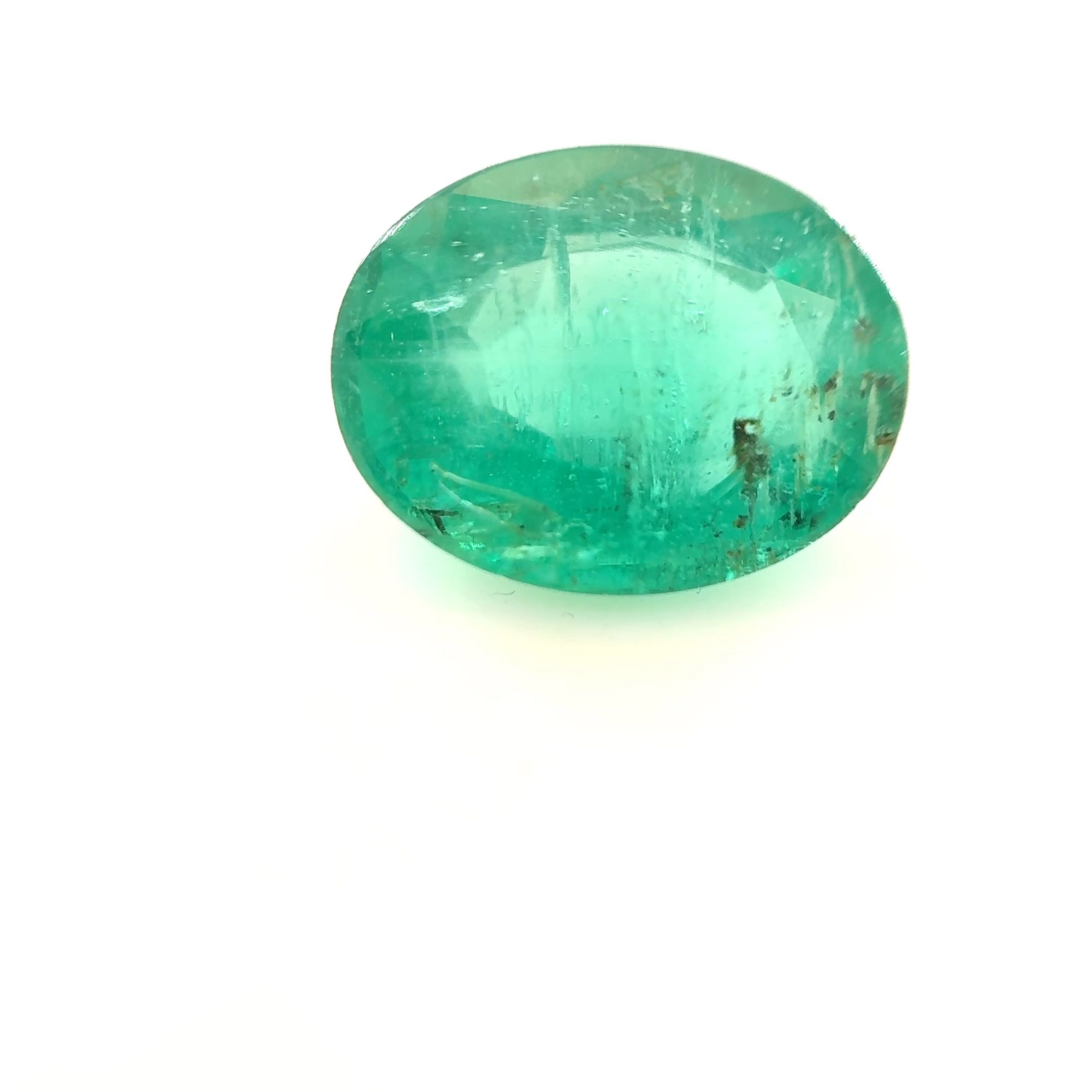 Szmaragd 2,40 ct, zielony, szlif owalny