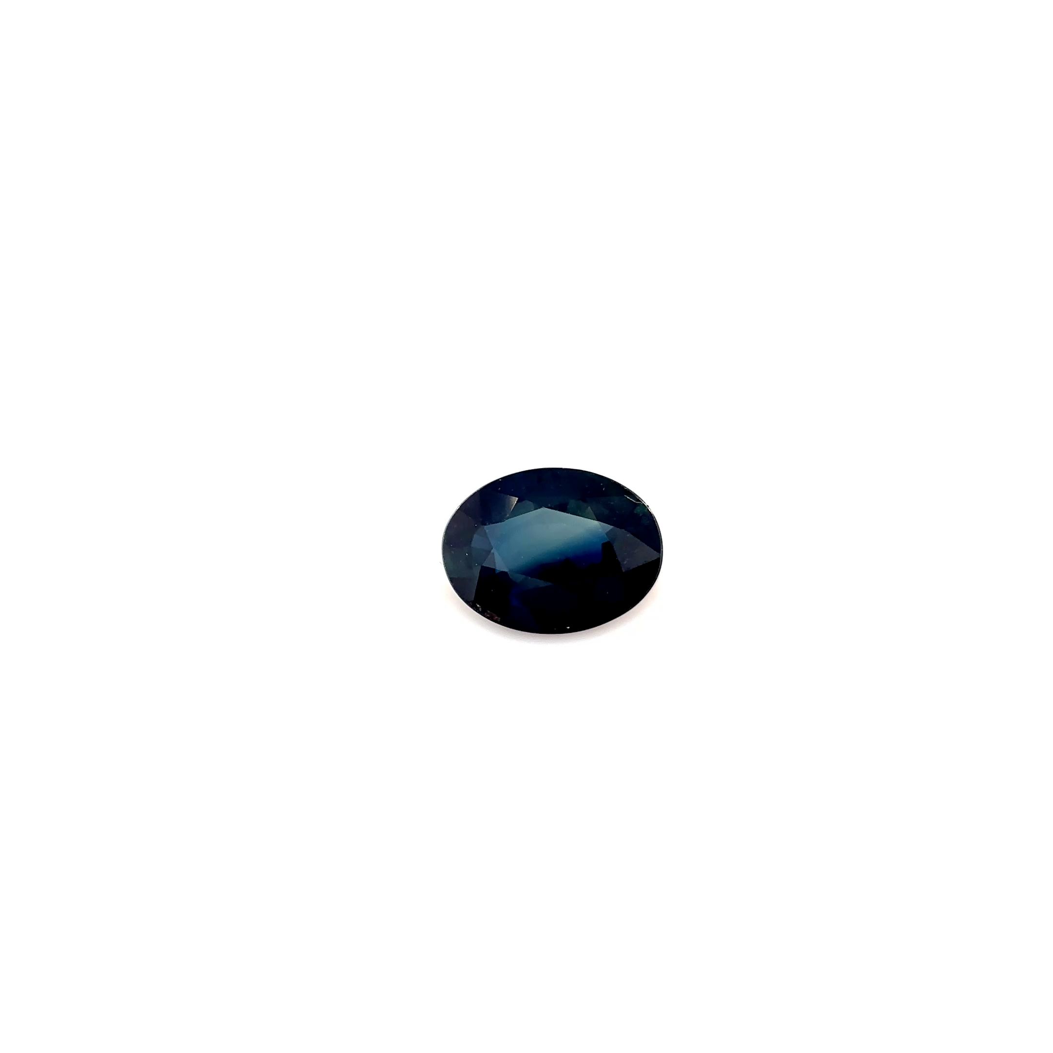 Szafir 1,05 ct, niebieski, szlif owalny