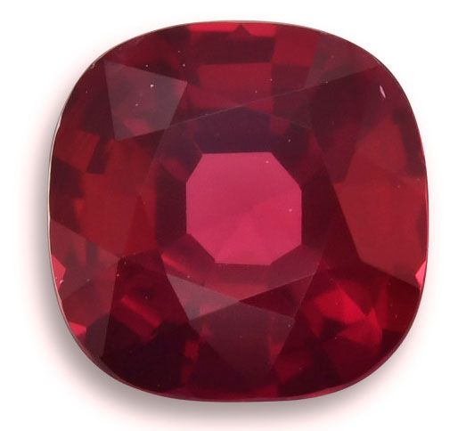 Rubin 1,19 ct, czerwony, szlif cushion