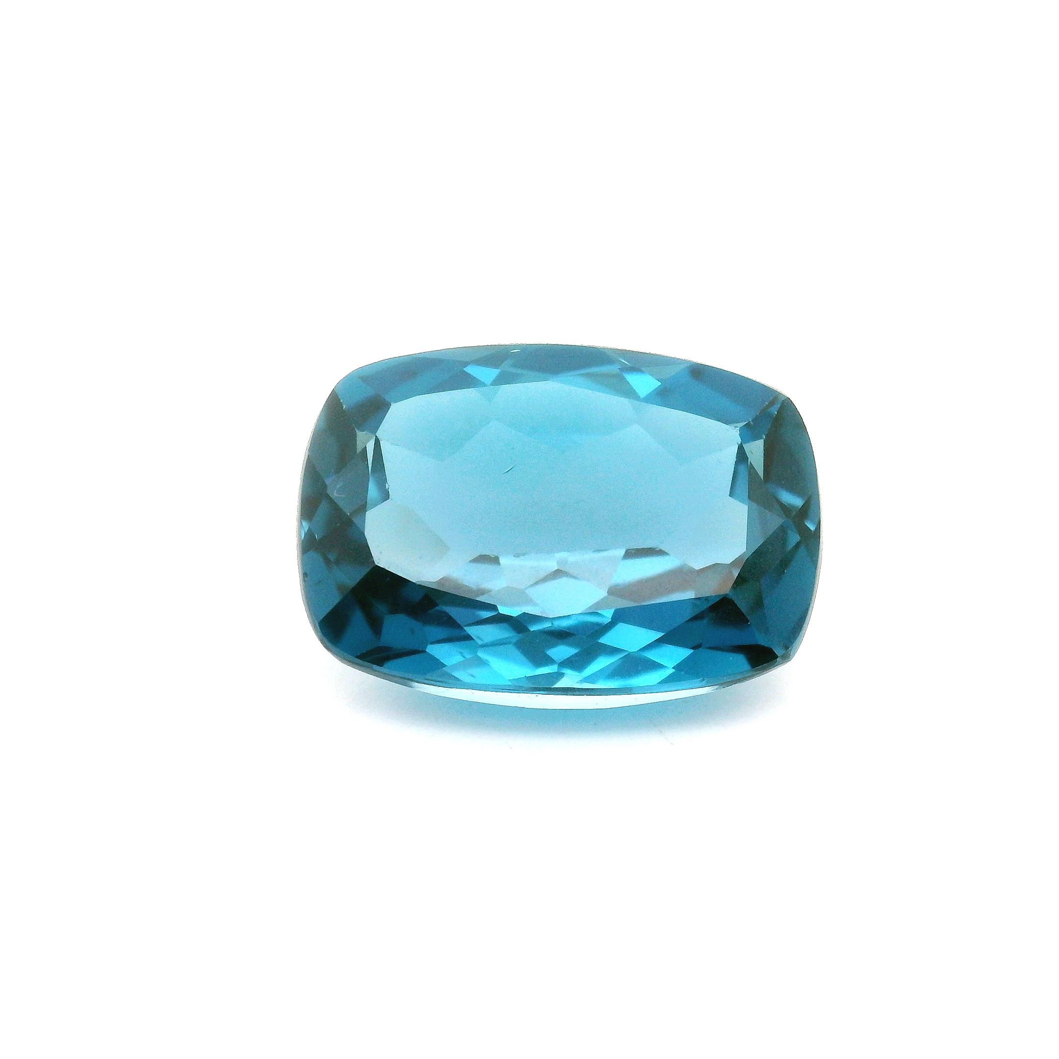 Topaz 16,43 ct, niebieski, szlif cushion