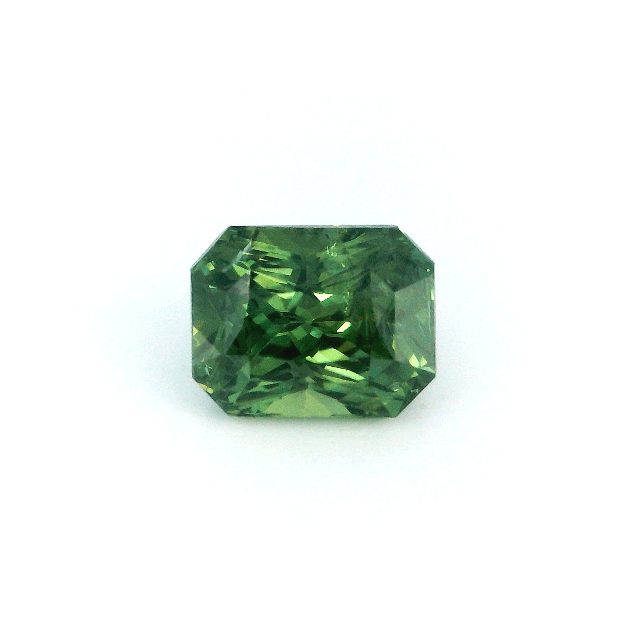 Szafir 2,11 ct, zielony, szlif ośmiokątny