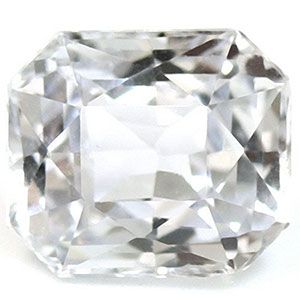 Szafir 1,33 ct, biały, szlif szmaragdowy
