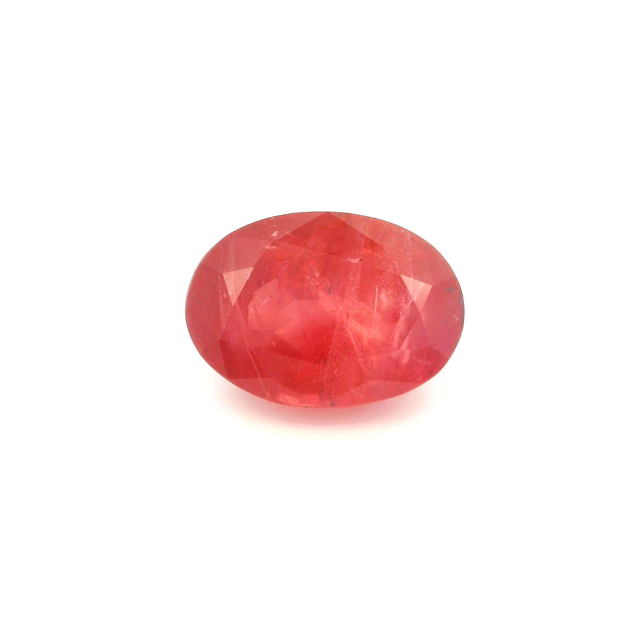 Rubin 7,37 ct, czerwony, szlif owalny
